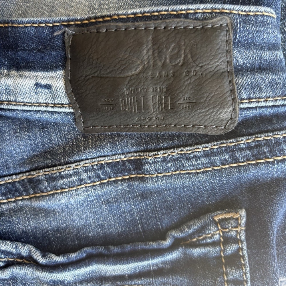 Silver‎ Jeans Women's Blue Aiko Capri Dark Wash Stretch Denim Straight 26X22.5 - Picture 7 of 7